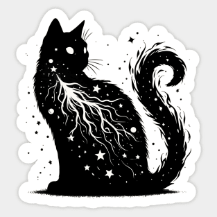 Galaxy Cosmic Black Cat in Stars Sticker